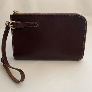 Dooney & Bourke Alto Lora Clutch Wristlet Brown Saddle Leather 8.5” x 6” 🇮🇹